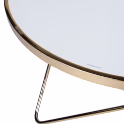 Coffee Table MERIDIAN Tempered Glass White/ Gold