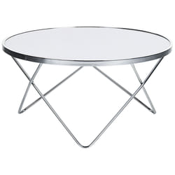 Coffee Table MERIDIAN Tempered Glass White/ Silver