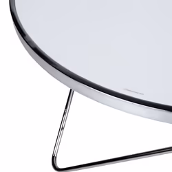 Coffee Table MERIDIAN Tempered Glass White/ Silver