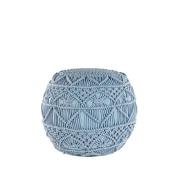 Cotton Pouffe Blue KAYSERI
