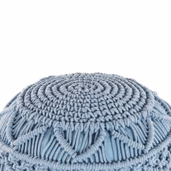Cotton Pouffe Blue KAYSERI