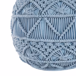 Cotton Pouffe Blue KAYSERI