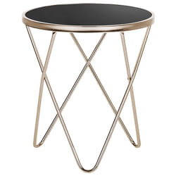 Side Table MERIDIAN Tempered Glass Gold