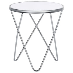 Side Table MERIDIAN Tempered Glass Silver