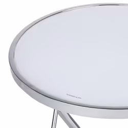 Side Table MERIDIAN Tempered Glass Silver