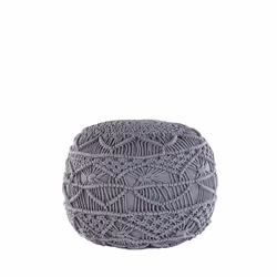 Cotton Pouffe Grey KAYSERI