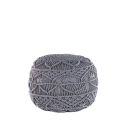 Cotton Pouffe Grey KAYSERI