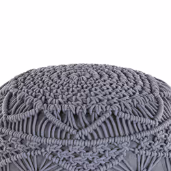 Cotton Pouffe Grey KAYSERI