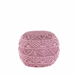 Cotton Pouffe Pink KAYSERI