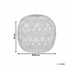 Pouffe MacramÃ© KAYSERI Cotton Beige 40 cm 40 cm 40 cm