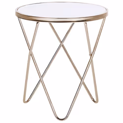 Side Table MERIDIAN Tempered Glass Gold