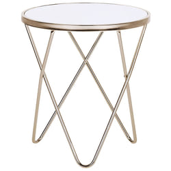 Side Table MERIDIAN Tempered Glass Gold