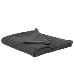 Blanket 140 x 170 cm Dark Grey FETHIYE