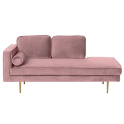 Left Hand Chaise Lounge MIRAMAS Velvet Pink