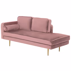 Left Hand Chaise Lounge MIRAMAS Velvet Pink