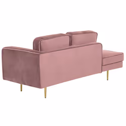 Right Hand Chaise Lounge MIRAMAS Velvet Pink - Additional view 4