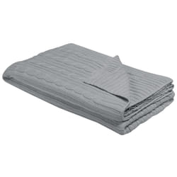 Blanket 110 x 180 cm Light Grey ANAMUR