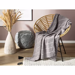 Blanket 110 x 180 cm Light Grey ANAMUR