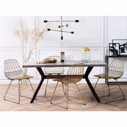 Dining Table BENSON Grey Concrete Effect 160 cm 90 cm
