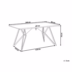 Dining Table BUSCOT Grey Concrete Effect 160 cm 90 cm