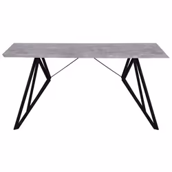 Dining Table BUSCOT Grey Concrete Effect 160 cm 90 cm