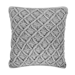 Cotton MacramÃ© Cushion 45 x 40 cm Grey KIZKALESI