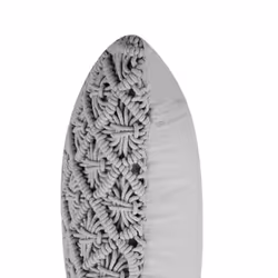 Cotton MacramÃ© Cushion 45 x 40 cm Grey KIZKALESI