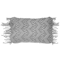 Throw Cushion KIRIKKALE Cotton 30 x 45 cm Grey Geometric Pattern