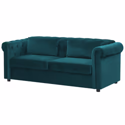Sofa Bed CHESTERFIELD Velvet Emerald Green 3 Seater