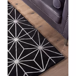 Viscose Area Rug 140 x 200 cm Black SIBEL