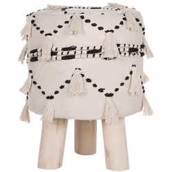 Footstool THONDI Cotton Beige