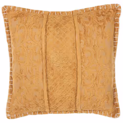 Throw Cushion KAVALAM 45 x 45 cm Mustard Solid