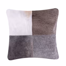 Cowhide Leather Cushion 45 x 45 cm Grey NELLAD