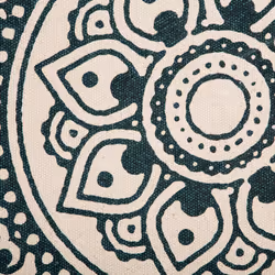Round Area Rug Mandala Pattern Ã¸ 120 cm Cream and Green IRICE