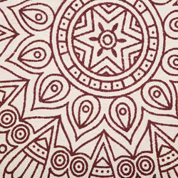 Round Area Rug Mandala Pattern Ã¸ 120 cm Cream and Red AYAKLI
