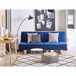Sofa Bed YORK Velvet Navy Blue 2 Seater