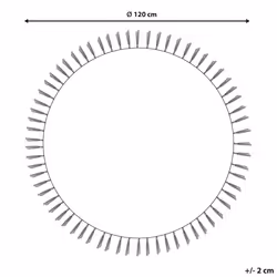 Round Cotton Area Rug with Tassels Ã¸ 120 cm Cream and Navy Blue TATVAN