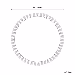 Round Cotton Area Rug Mandala Pattern Ã¸ 120 cm Cream and Red OLTU - Additional view 4