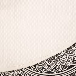 Round Area Rug Mandala Pattern Ã¸ 120 cm Black and Cream HIZAN