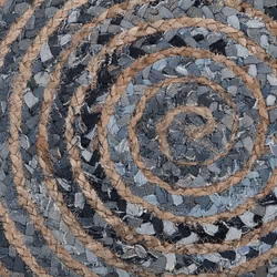 Round Area Rug Braided Ã¸ 120 cm Blue and Beige MASLAK