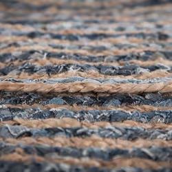Round Area Rug Braided Ã¸ 120 cm Blue and Beige MASLAK - Additional view 4