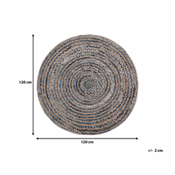 Round Area Rug Braided Ã¸ 120 cm Blue and Beige MASLAK - Additional view 5