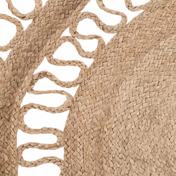 Round Area Rug Braided Ã¸ 120 cm Beige DIKILI