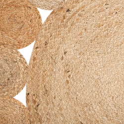 Round Area Rug Braided Ã¸ 120 cm Beige AHLAT
