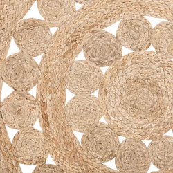 Round Area Rug Braided Ã¸ 120 cm Beige BIRECIK