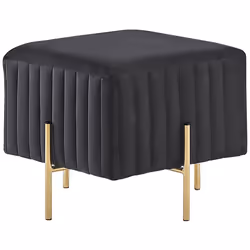 Footstool DAYTON Velvet Black