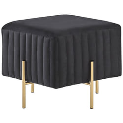 Footstool DAYTON Velvet Black