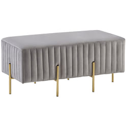 Bench DAYTON Velvet Light Grey