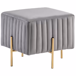 Footstool DAYTON Velvet Light Grey