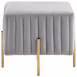 Footstool DAYTON Velvet Light Grey
